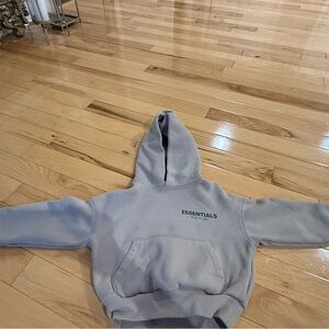 Essentials Kids Hoodie in Light Gray with Pocket